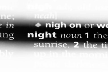 gece Word'de bir sözlük. gece kavramı.