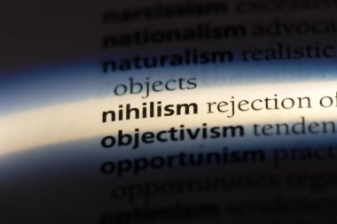 Nihilizm Word'de bir sözlük. Nihilizm kavramı.