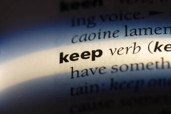 Keep Word Dictionary Keep Concept — Stock Photo, Image