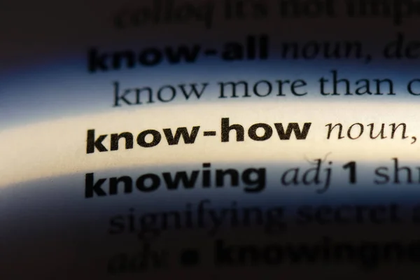 Sabe Como Palavra Dicionário Saber Como Conceito — Fotografia de Stock