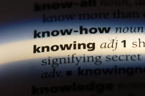 Γνωρίζοντας Λέξη Ένα Λεξικό Γνωρίζοντας Την Έννοια — Φωτογραφία Αρχείου