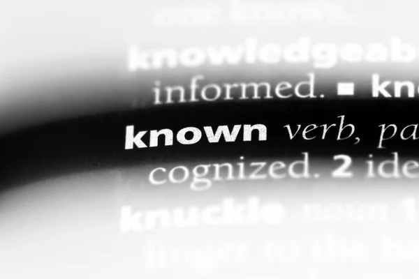 Γνωστή Λέξη Ένα Λεξικό Γνωστή Έννοια — Φωτογραφία Αρχείου