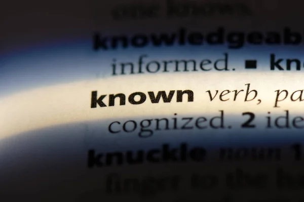 Known Word Dictionary Known Concept — Stock Photo, Image