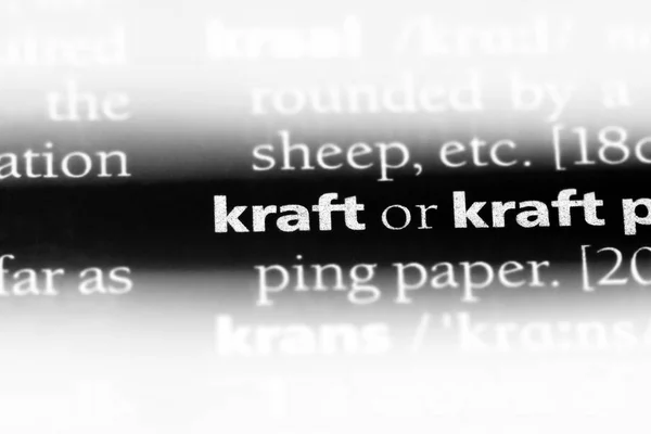 Kraft Λέξη Ένα Λεξικό Kraft Έννοια — Φωτογραφία Αρχείου