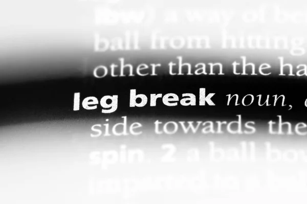 Istirahat Kaki Kata Dalam Kamus Konsep Leg Break — Stok Foto