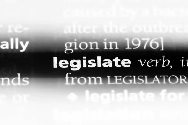 Legislate Word Dictionary Legislate Concept — Stock Photo, Image