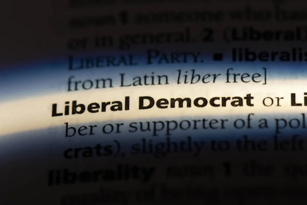 Palabra Demócrata Liberal Diccionario Concepto Demócrata Liberal —  Fotos de Stock