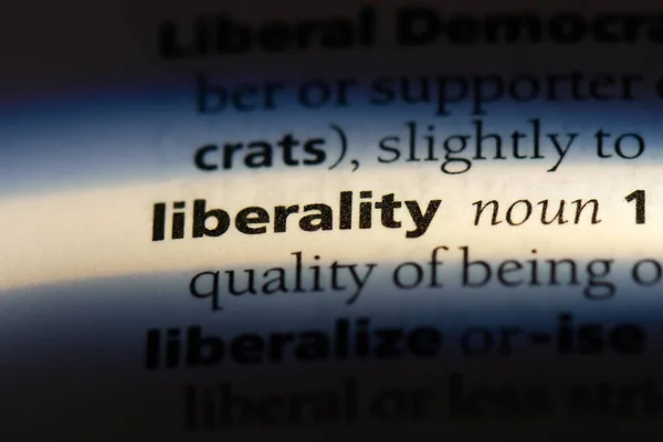Liberalität Einem Wörterbuch Liberalitätskonzept — Stockfoto