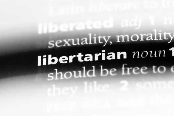 Libertäre Wort Einem Wörterbuch Libertäre Konzeption — Stockfoto
