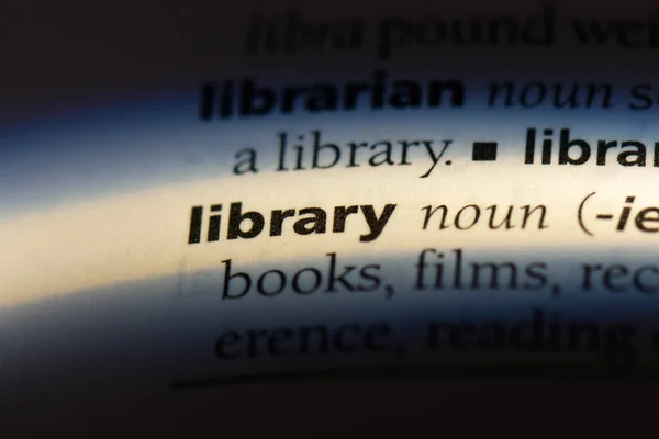 Βιβλιοθήκη Λέξη Ένα Λεξικό Έννοιας Της Βιβλιοθήκης — Φωτογραφία Αρχείου