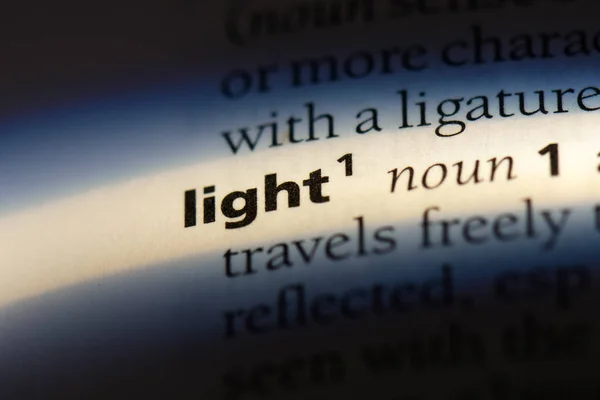 Light Word Dictionary Light Concept — Stock Photo, Image