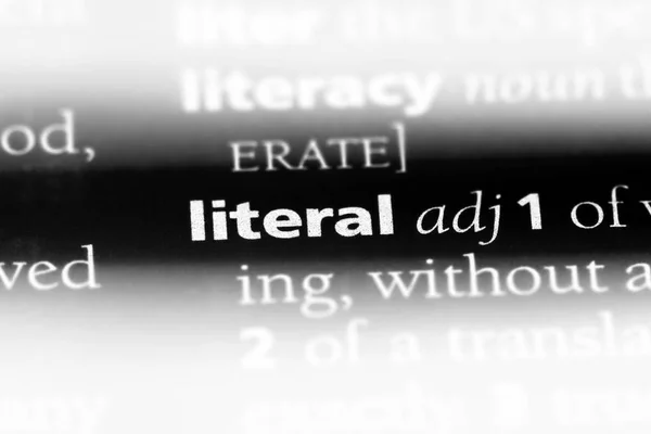 リテラル単語を辞書で リテラルの概念 — ストック写真
