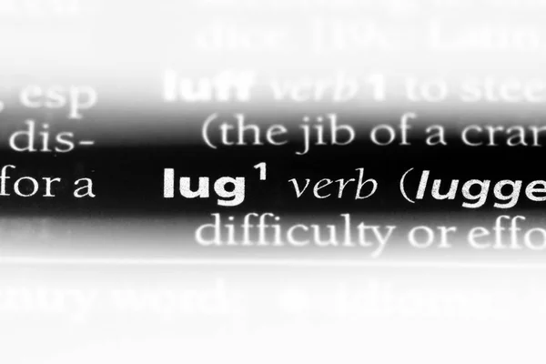 Lug Λέξη Ένα Λεξικό Lug Έννοια — Φωτογραφία Αρχείου