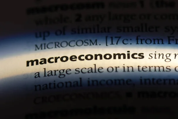 Parola Macroeconomica Dizionario Concetto Macroeconomia — Foto Stock