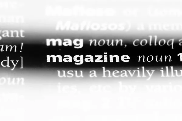magazine word in a dictionary. magazine concept.