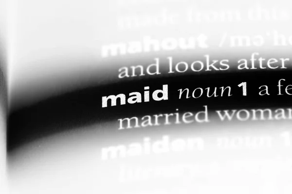 maid word in a dictionary. maid concept.