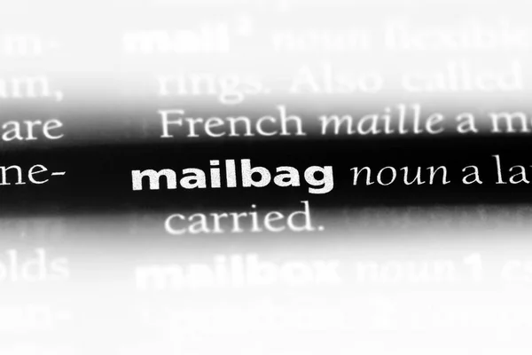 Palabra Bolsa Correo Diccionario Concepto Mailbag — Foto de Stock