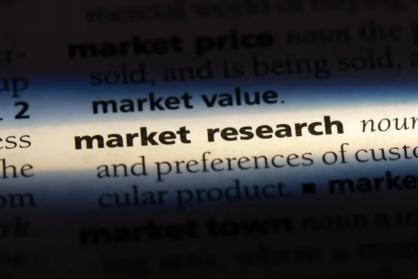 Palabra Investigación Mercado Diccionario Concepto Investigación Mercado — Foto de Stock