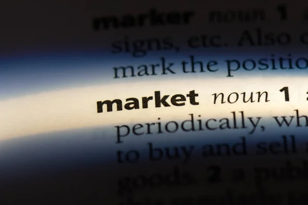 Palabra Mercado Diccionario Concepto Mercado — Foto de Stock