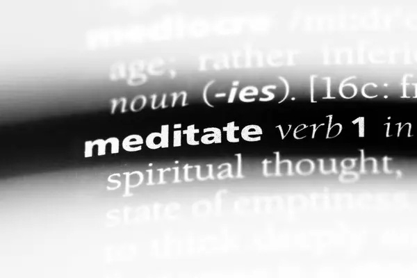 Meditate Word Dictionary Meditate Concept — Stock Photo, Image