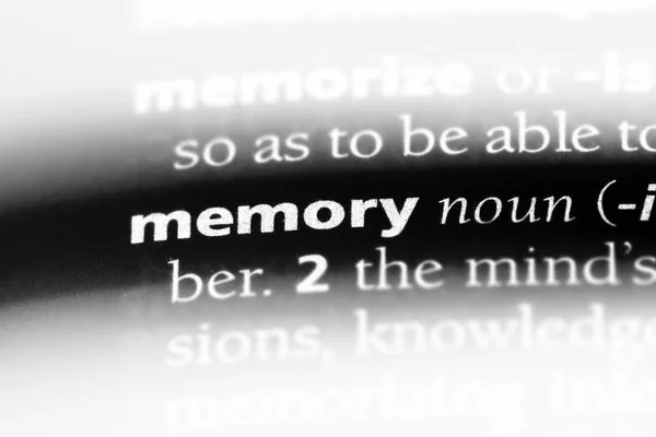 memory word in a dictionary. memory concept.