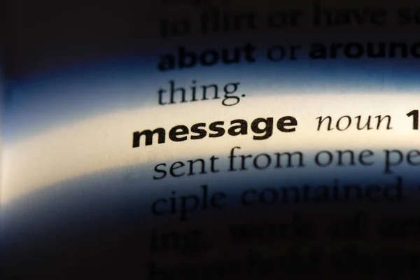 메시지 단어는 사전에 메시지 — 스톡 사진