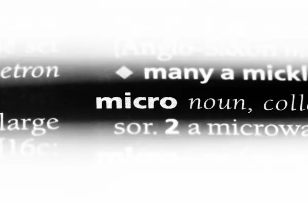 Micro Woord Een Woordenboek Micro Concept — Stockfoto