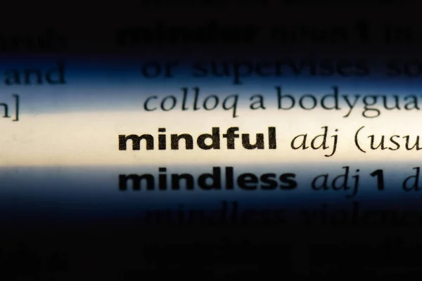 Mindful Ordet Ordbok Mindful Koncept — Stockfoto