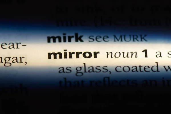 Mirror Word Dictionary Mirror Concept — Stock Photo, Image