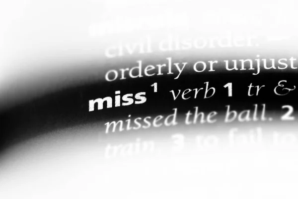 Miss Word Dictionary Miss Concept — Stock Photo, Image