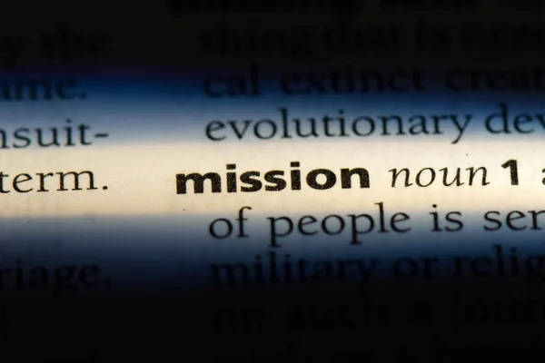 Αποστολή Λέξη Ένα Λεξικό Αποστολή Έννοια — Φωτογραφία Αρχείου