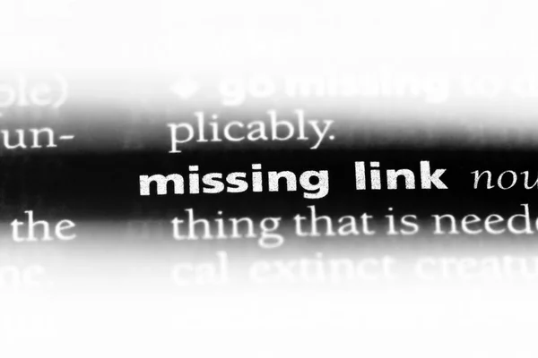 Missing Link Woord Een Woordenboek Missing Link Concept — Stockfoto