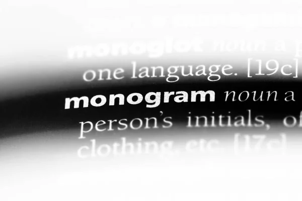 Parola Monogramma Dizionario Concetto Monogramma — Foto Stock