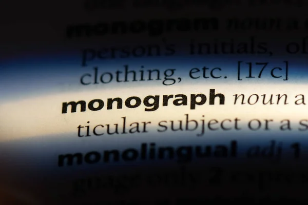 Monograph Word Dictionary Monograph Concept — Stock Photo, Image