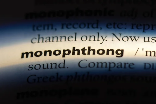 Monophthont Wort Einem Wörterbuch Monophthong Konzept — Stockfoto