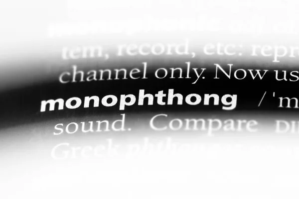 Monophthont Sözcük Sözlüğe Monophthong Kavramı — Stok fotoğraf