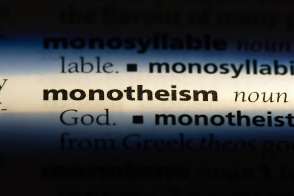 Monoteismus Slovo Slovníku Koncept Monoteismu — Stock fotografie