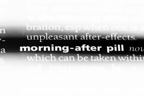 Manhã Após Dia Palavra Pílula Dicionário Manhã Após Pílula Conceito — Fotografia de Stock