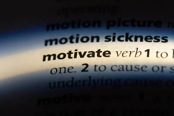 Motywować Słowo Słowniku Koncepcja Motywować — Zdjęcie stockowe