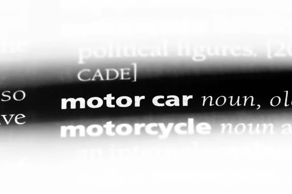 Palavra Carro Motor Dicionário Conceito Automóvel — Fotografia de Stock