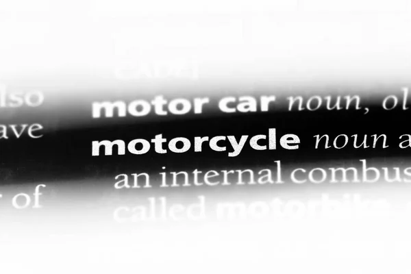Motorfiets Woord Een Woordenboek Motorfiets Concept — Stockfoto