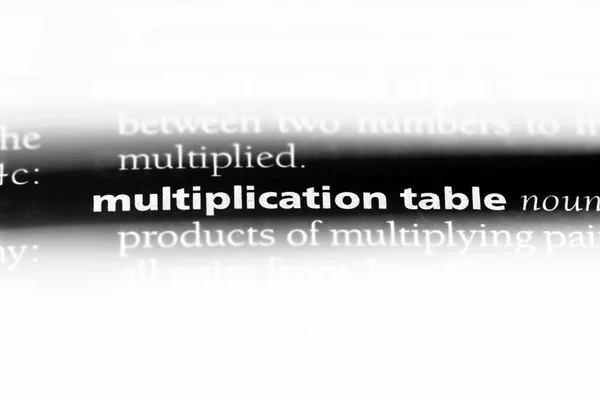 Mot Table Multiplication Dans Dictionnaire Concept Table Multiplication — Photo