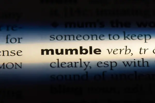 Mumble Słowo Słowniku Mumble Koncepcja — Zdjęcie stockowe