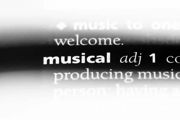 Palabra Musical Diccionario Concepto Musical —  Fotos de Stock