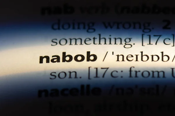 Nabob Ord Ordbok Nabob Koncept — Stockfoto