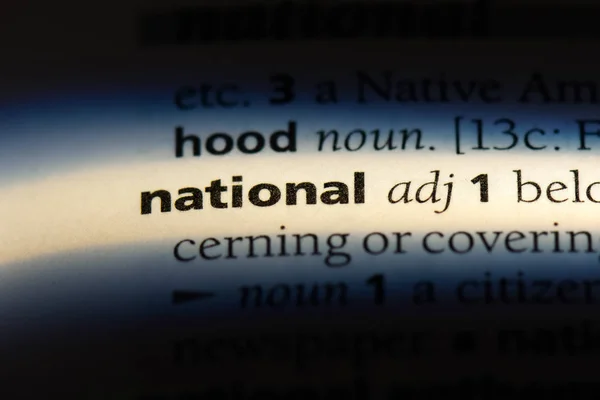 Krajowych Słowo Słowniku Koncepcja Krajowego — Zdjęcie stockowe