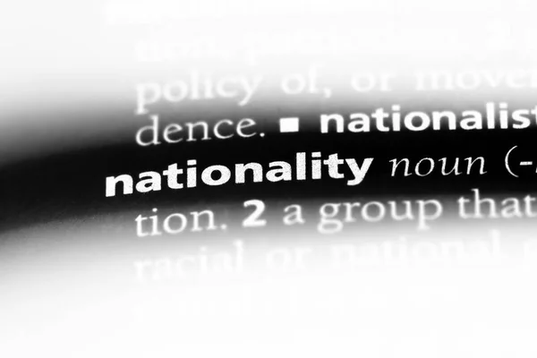 Nationality Word Dictionary Nationality Concept — Stock Photo, Image