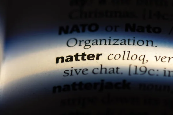 Natter Słowo Słowniku Natter Koncepcja — Zdjęcie stockowe