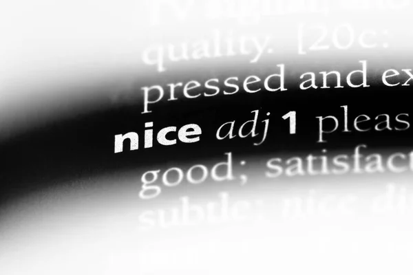 Nice Word Dictionary Nice Concept — Stock Photo, Image