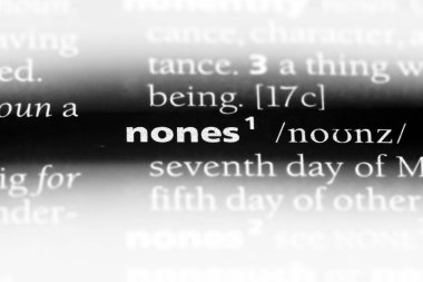 Nones sözcük sözlüğe. Nones kavramı.